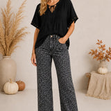 Wide Leg Fray Hem Jean
