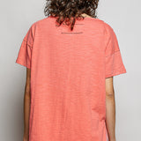 V Neck Basic Tee with Hi Low Hem
