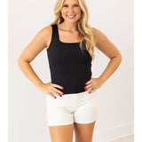 Bella Square Neck Rib Tank Top