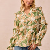 Bold Floral With Ruffle Details