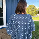 Polka Dot Denim Top
