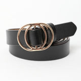 Double Ring Leather Cinch Belt