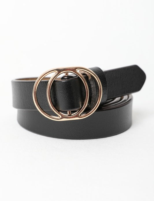 Double Ring Leather Cinch Belt