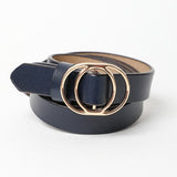 Double Ring Leather Cinch Belt