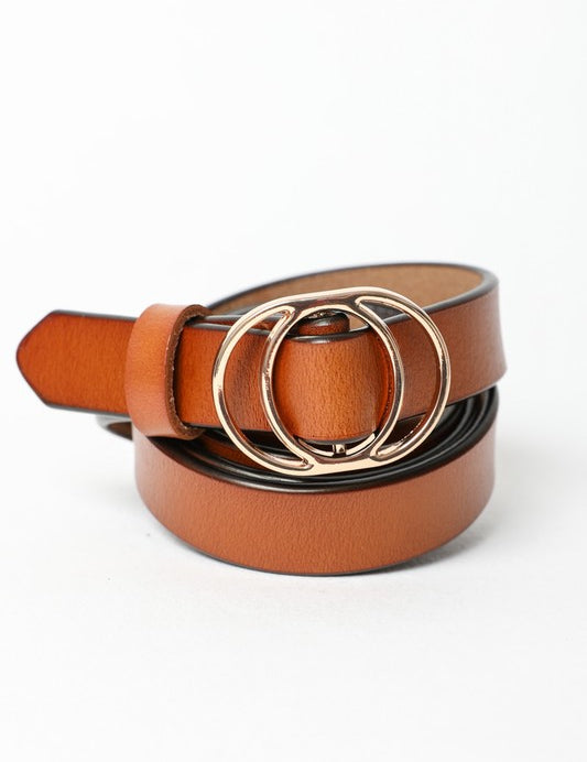 Double Ring Leather Cinch Belt