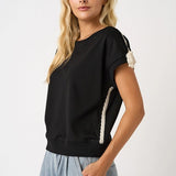 Lace Bow Sweatshirt Top