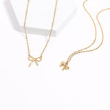 18K Gold PVD Stainless Steel Ribbon Bow Charm