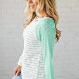 Stripe Raglan Patchwork Top