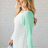 Stripe Raglan Patchwork Top