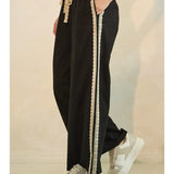Lace Striped Terry Sweatpants