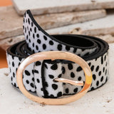 Leather Belt with Oval Buckle