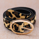 Leather Belt with Oval Buckle