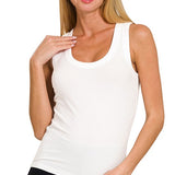 Ribbed Scoop Neck Tank Top