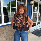 Leopard Button Up Top
