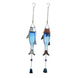 Hanging Glass Fish Wind Chime - 2 Assorted Colors