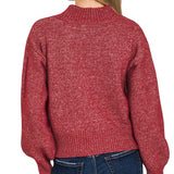 Melange Button Front Sweater