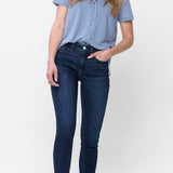 Judy Blue Midrise Classic Crinkle Ankle Skinny