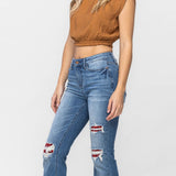 Judy Blue Boot Cut with Plaid Patches