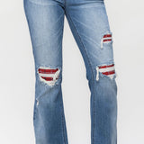 Judy Blue Boot Cut with Plaid Patches