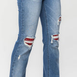 Judy Blue Boot Cut with Plaid Patches