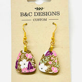 Spring Pink, Gold & Glitter Earrings