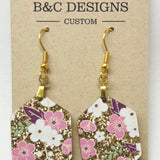 Spring Pink, Gold & Glitter Earrings