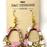 Spring Pink, Gold & Glitter Earrings