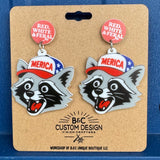 'Merica Racoon Earrings