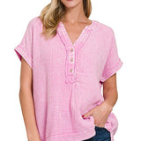 Double Gauze Henley Shirt