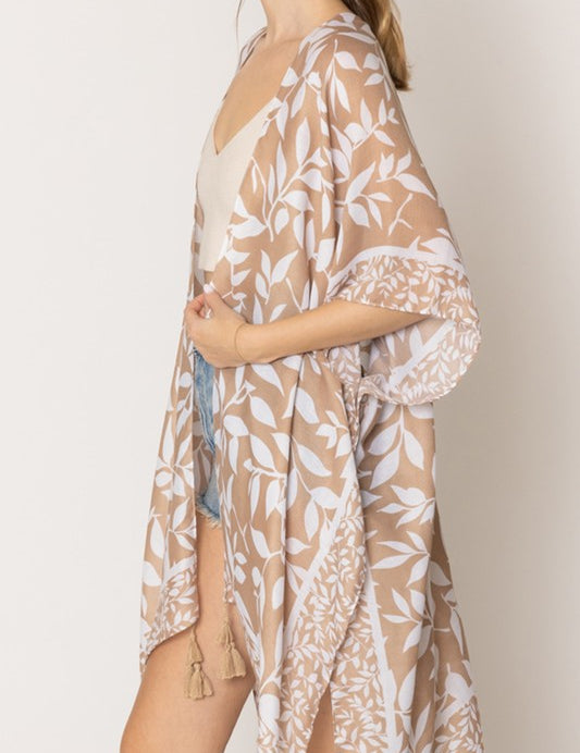 Summer Kimono With Leaves & Tassels