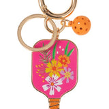 Pickleball Flower Print Keychain