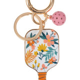 Pickleball Flower Print Keychain