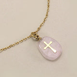 Rose Quartz Cross Necklace