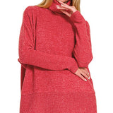 Brushed Melange Hacci Turtleneck Sweater