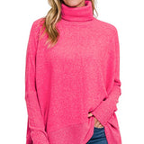 Brushed Melange Hacci Turtleneck Sweater