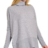 Brushed Melange Hacci Turtleneck Sweater