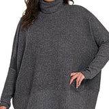 Brushed Melange Hacci Turtleneck Sweater