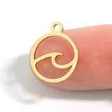 Stainless Steel Wave Charm