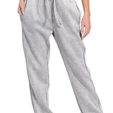 Acid Washed Fleece Sweatpants with Pockets