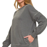 Hi-Low Pullover with Pockets