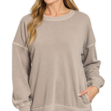 Hi-Low Pullover with Pockets