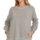 Hi-Low Pullover with Pockets