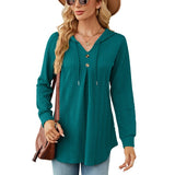 Long Sleeve V-Neck Knit Top Hooded