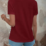 Striped Top with Button Sleeve Detail