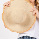 Frayed Edge Floppy Straw Hat