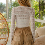 Ruffles Detail Flower Lace Top