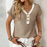 Women'S V-Neck Short Sleeve