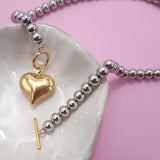 Waterproof Ball Necklace with Heart