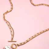 18K Stainless Steel Pearl Necklace