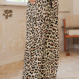 Leopard Print Wide Leg Pant
